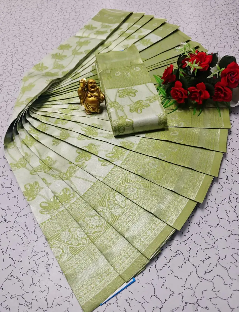 Rose Pink Floral Design Soft Silk Saree